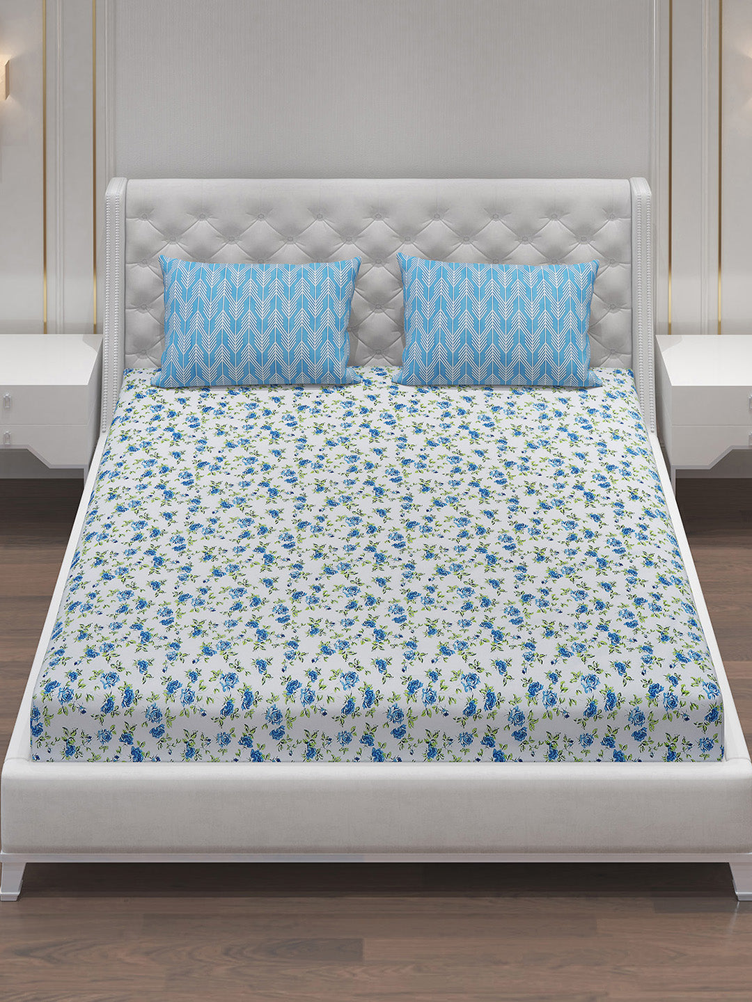 MOCA by Monte Carlo 104 TC Cotton Double Bedsheet with 2 Pillow Covers