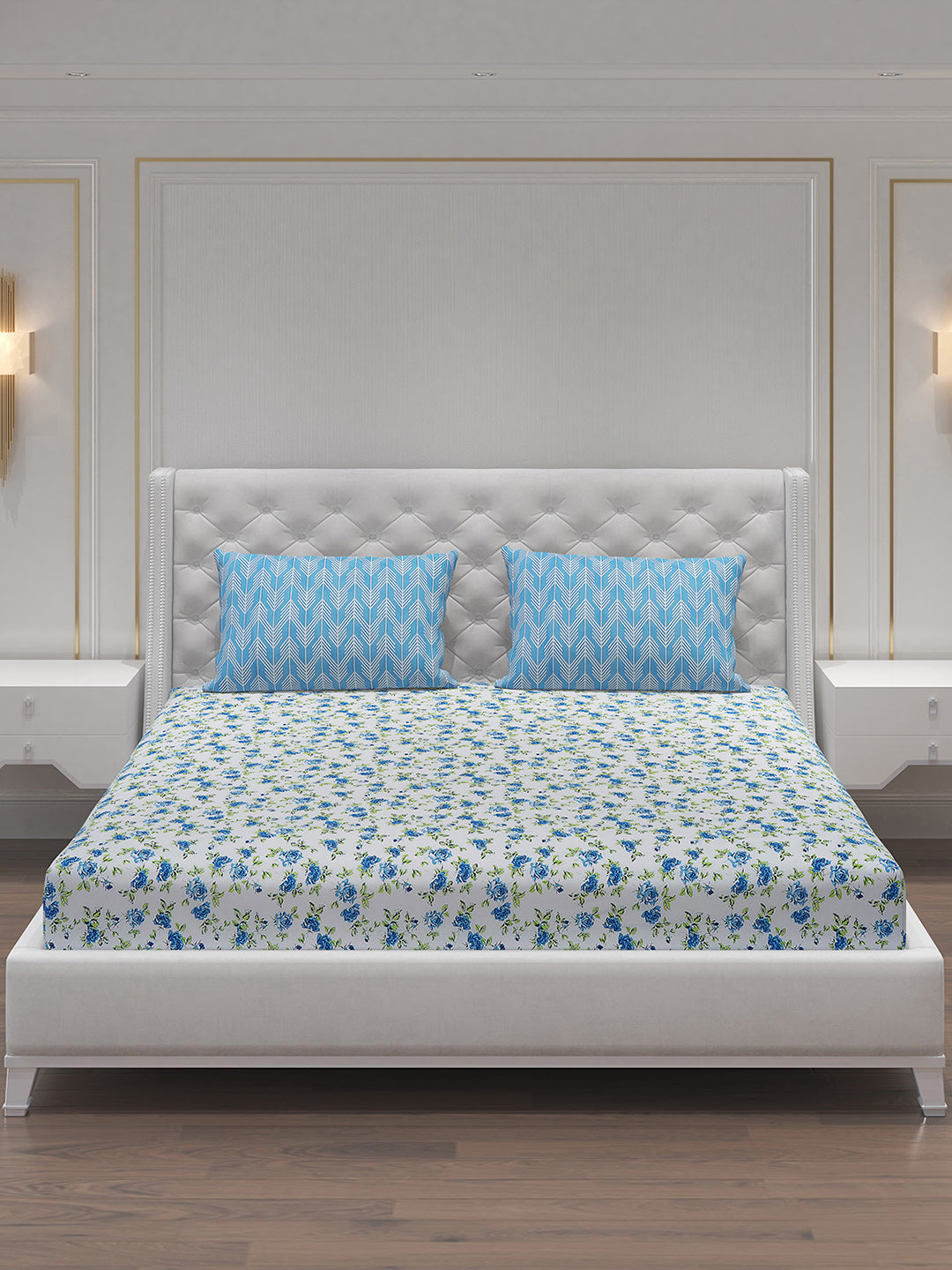 MOCA by Monte Carlo 104 TC Cotton Double Bedsheet with 2 Pillow Covers