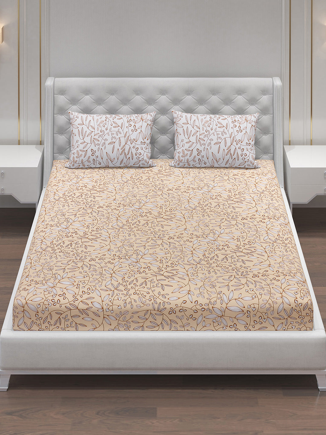 MOCA by Monte Carlo 104 TC Cotton Double Bedsheet with 2 Pillow Covers