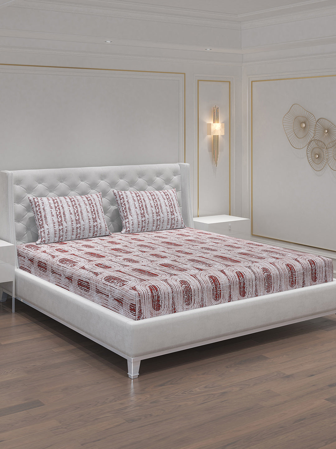 MOCA by Monte Carlo 104 TC Cotton Double Bedsheet with 2 Pillow Covers