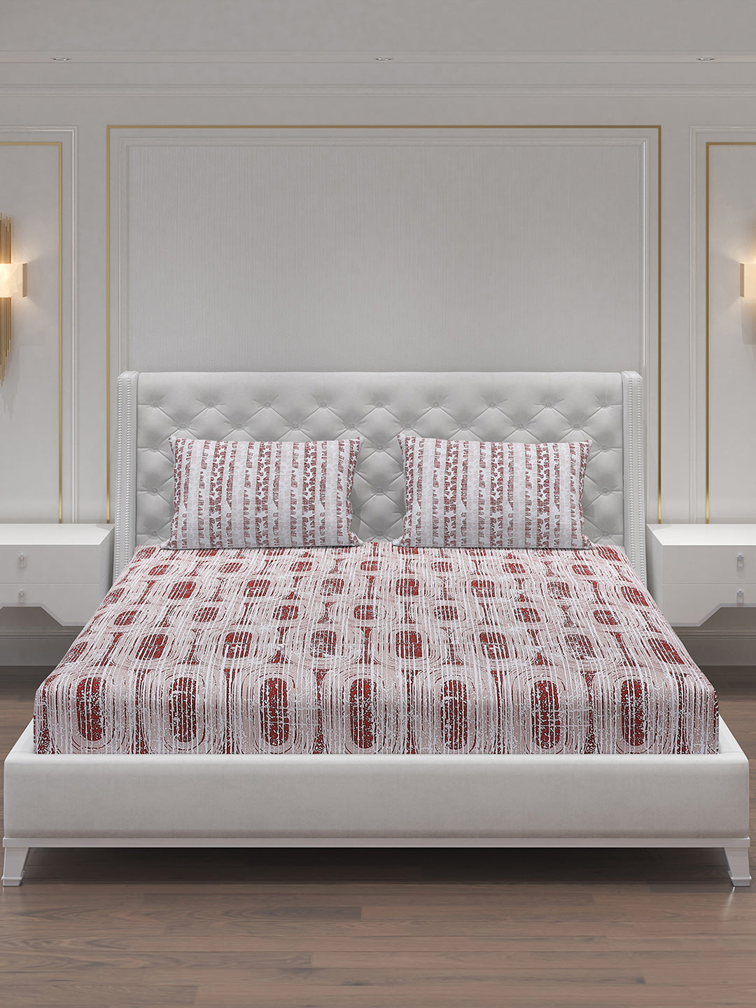 MOCA by Monte Carlo 104 TC Cotton Double Bedsheet with 2 Pillow Covers