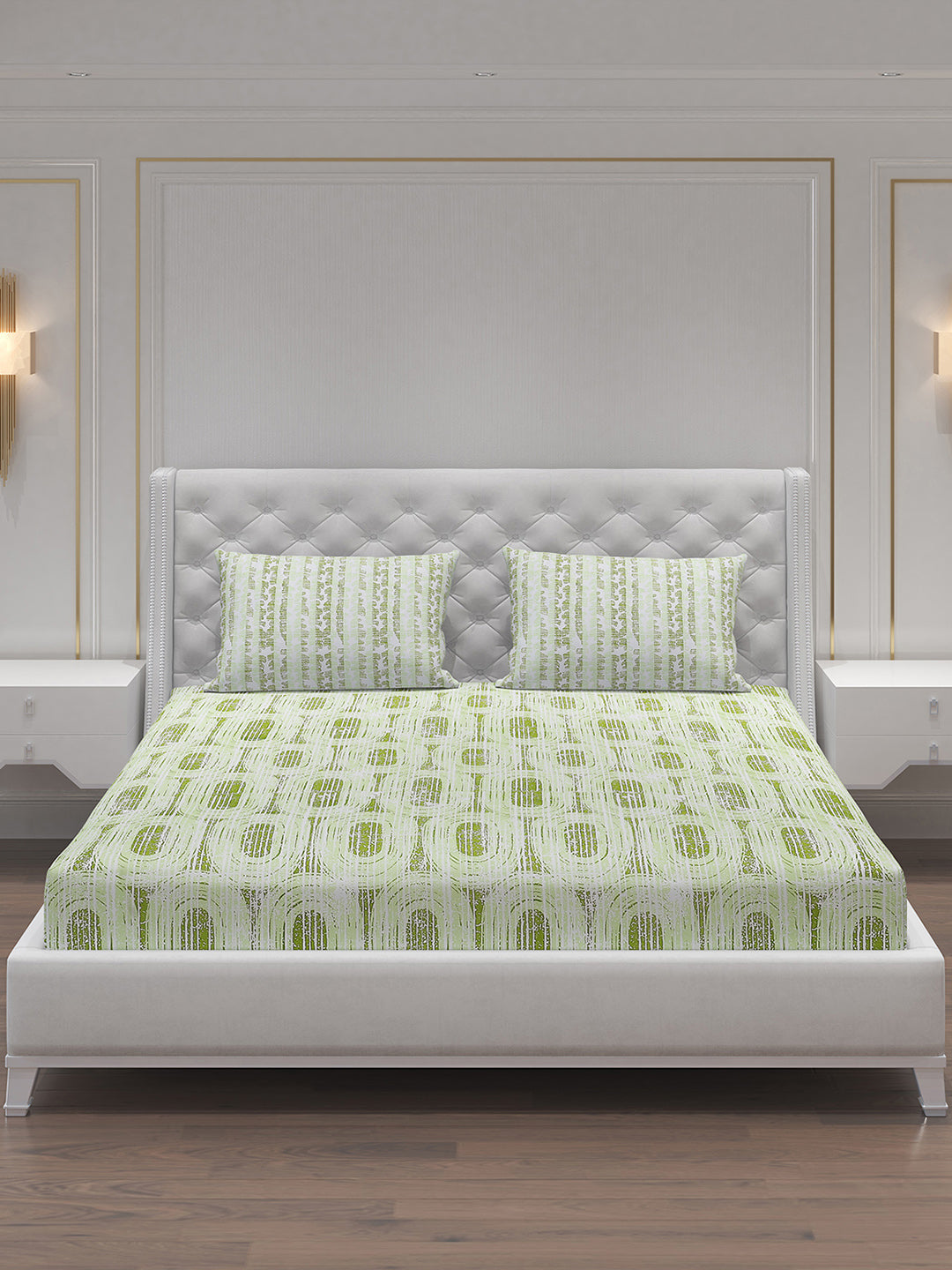 MOCA by Monte Carlo 104 TC Cotton Double Bedsheet with 2 Pillow Covers