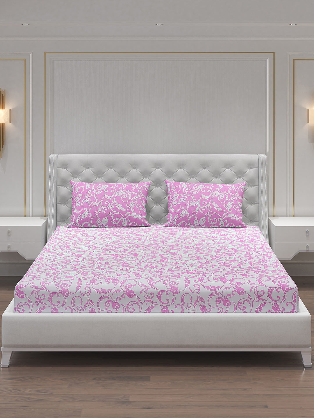 MOCA by Monte Carlo 104 TC Cotton Double Bedsheet with 2 Pillow Covers