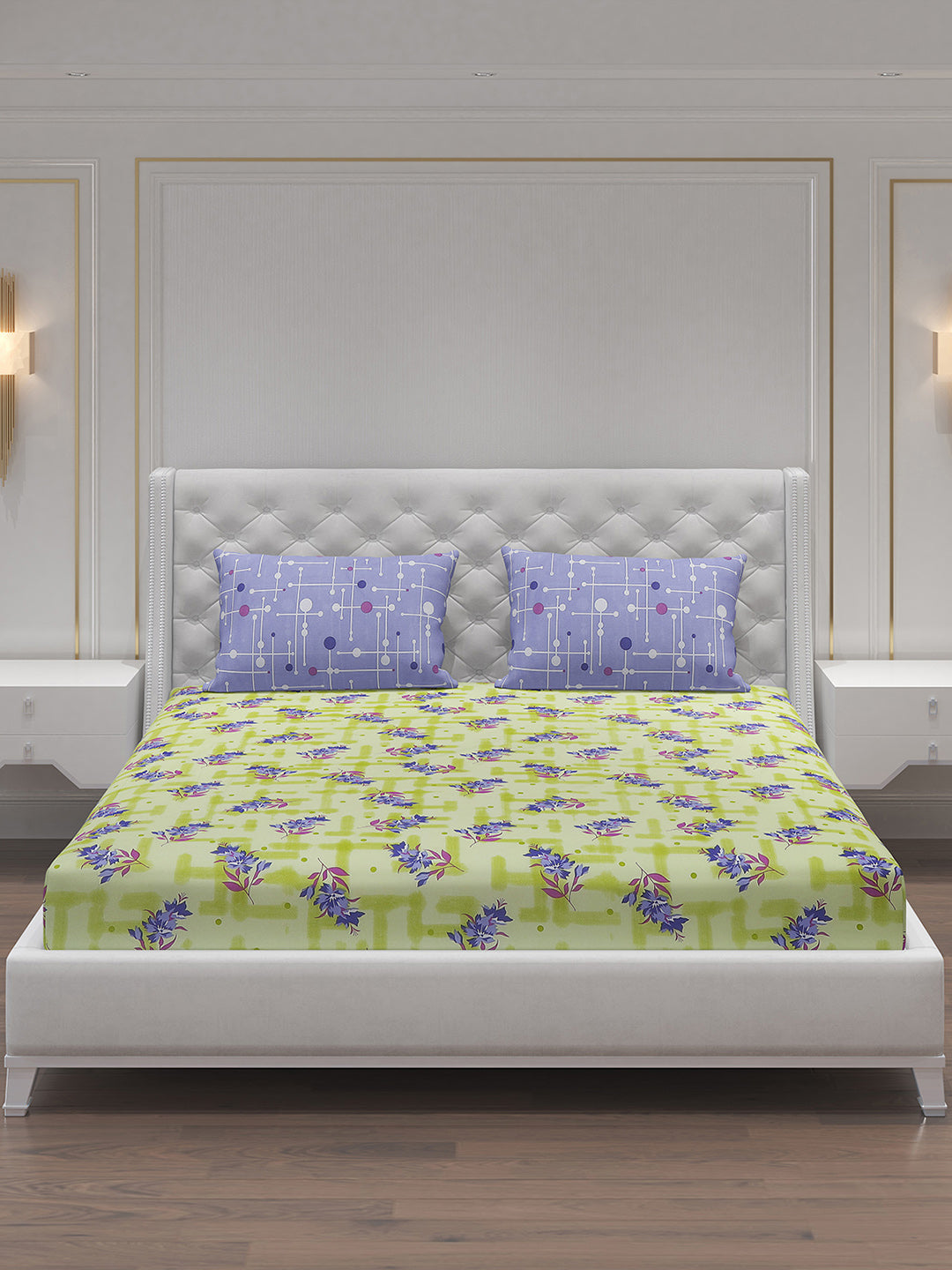 MOCA by Monte Carlo 104 TC Cotton Double Bedsheet with 2 Pillow Covers