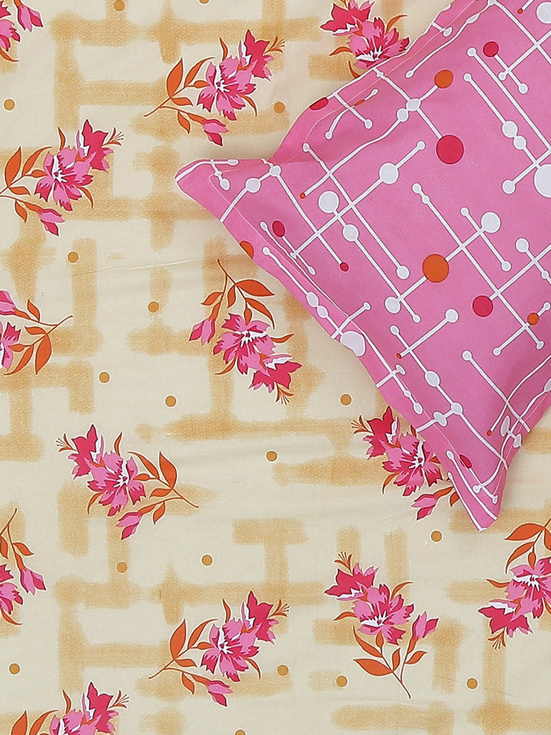 MOCA by Monte Carlo 104 TC Cotton Double Bedsheet with 2 Pillow Covers