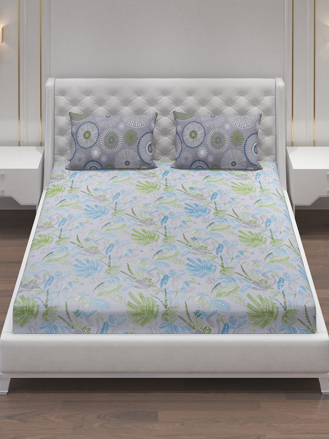 MOCA by Monte Carlo 104 GSM Cotton Double Bedsheet With 2 Pillow Covers