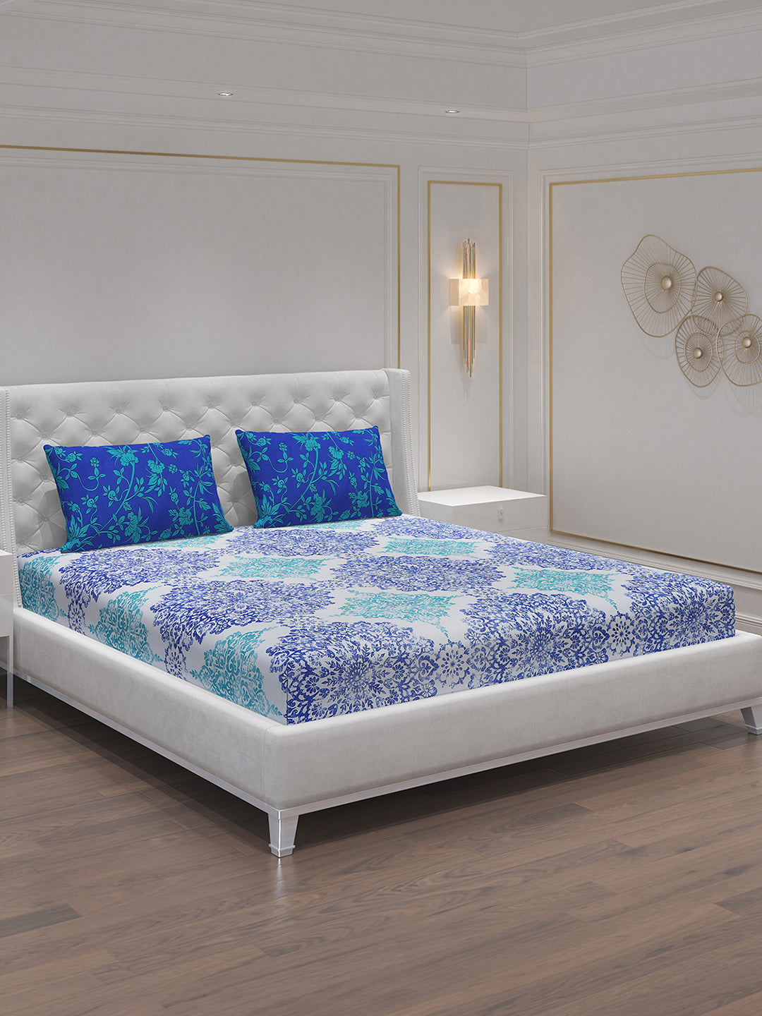 MOCA by Monte Carlo 104 GSM Cotton Double Bedsheet With 2 Pillow Covers