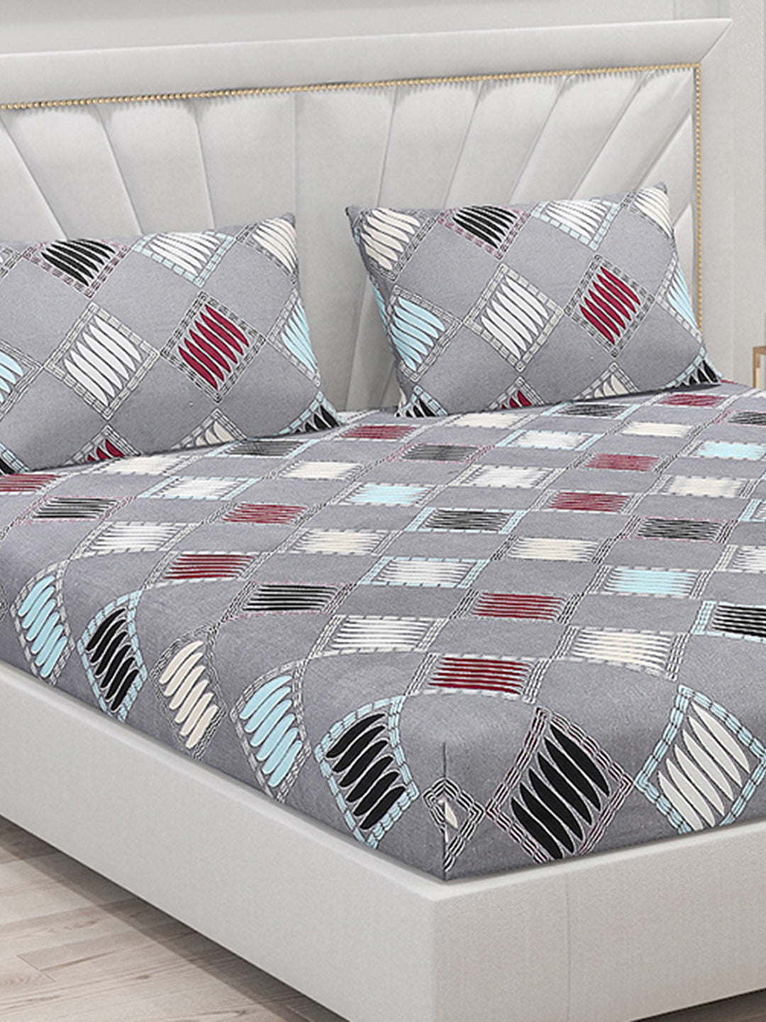 120 GSM Polyester Double Bed Bedsheet with 2 Pillow Covers - Updated - Updated