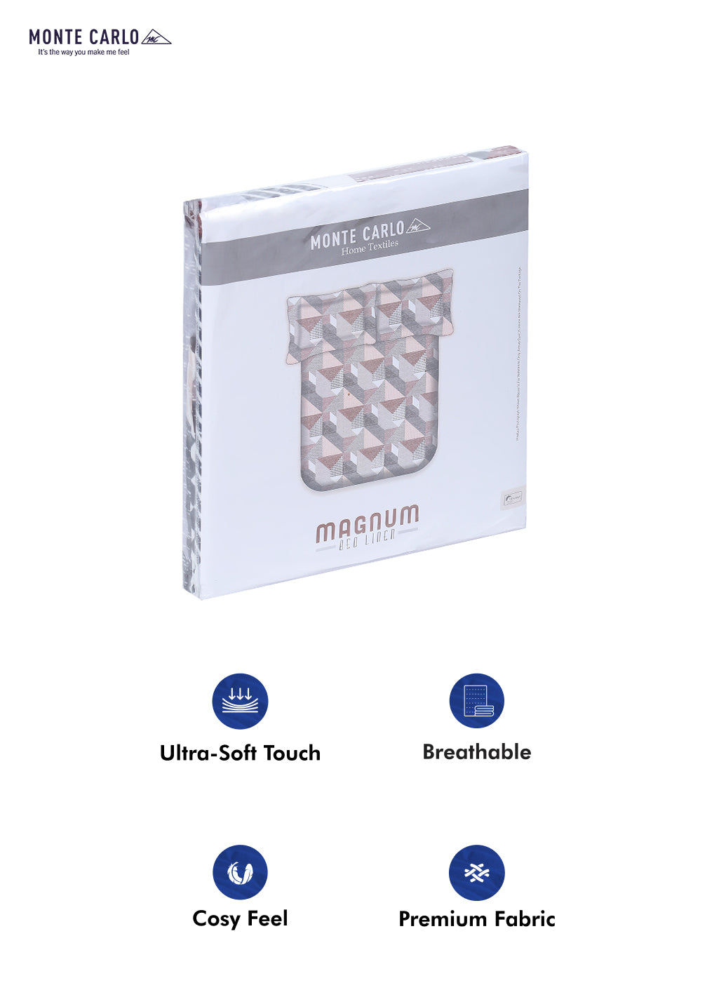 120 GSM Polyester Double Bed Bedsheet with 2 Pillow Covers - Updated - Updated