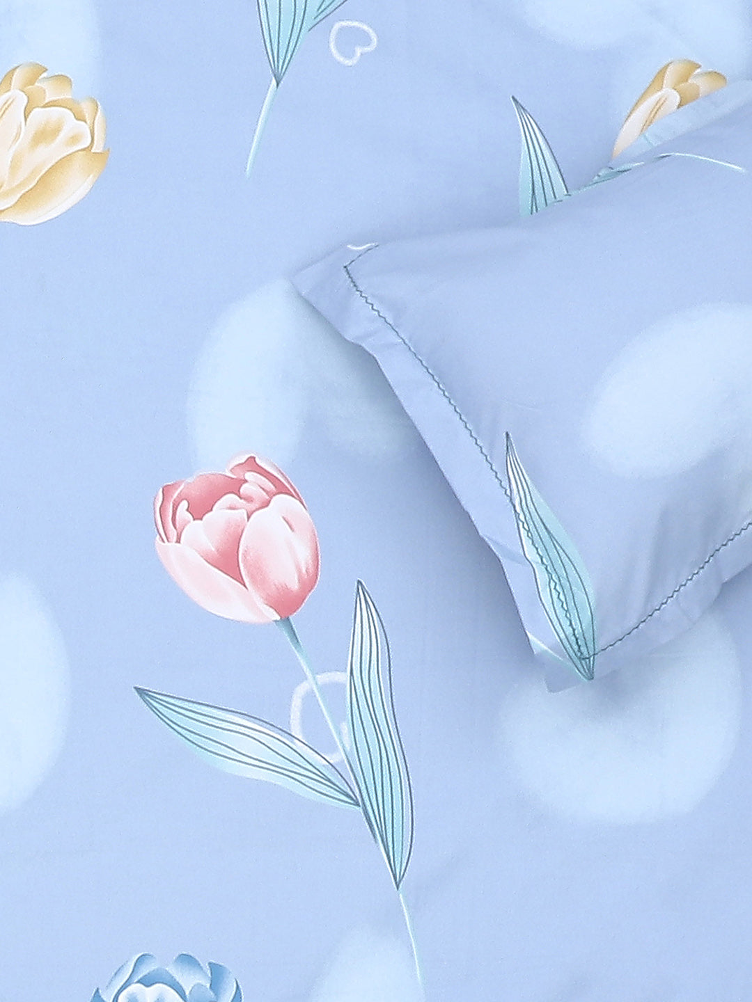 140 GSM Polyester Double Bed Bedsheet with 2 Pillow Covers