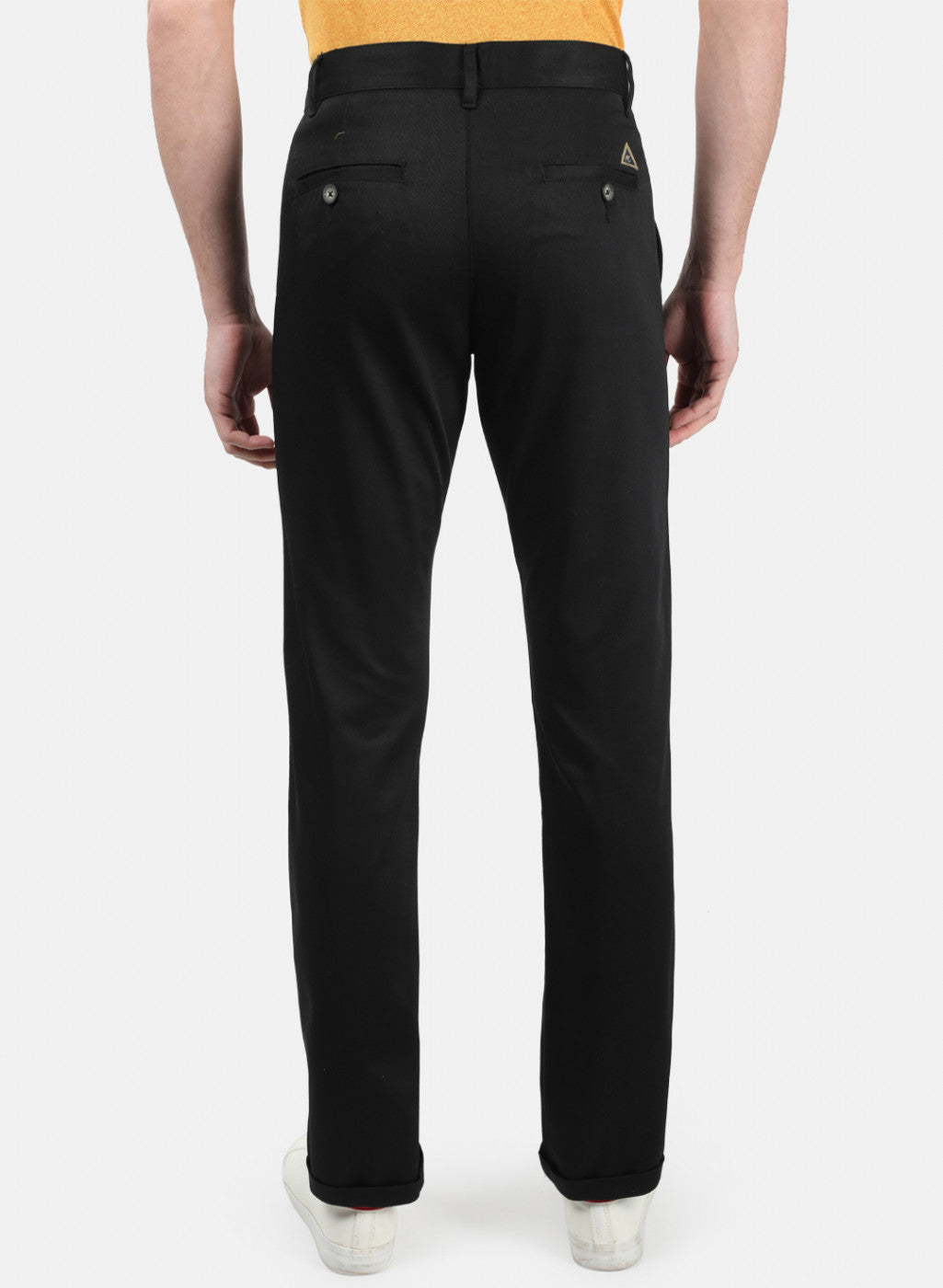 Men Black Plain Trousers