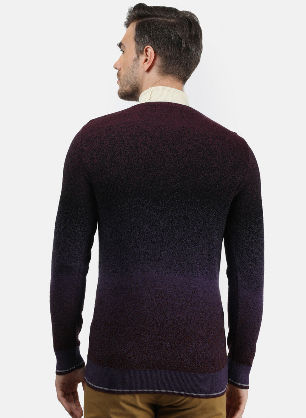 Men Purple Solid Pullover