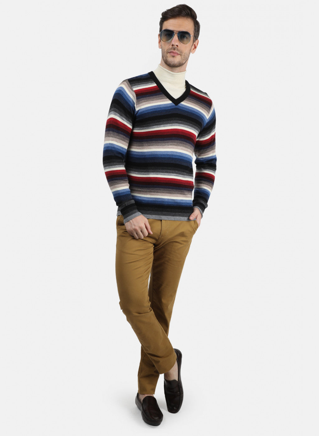 Men Multicolor Solid Pullover