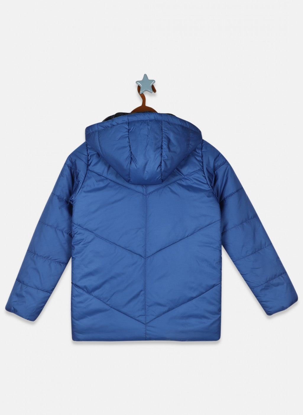 Girls Blue Solid Jacket