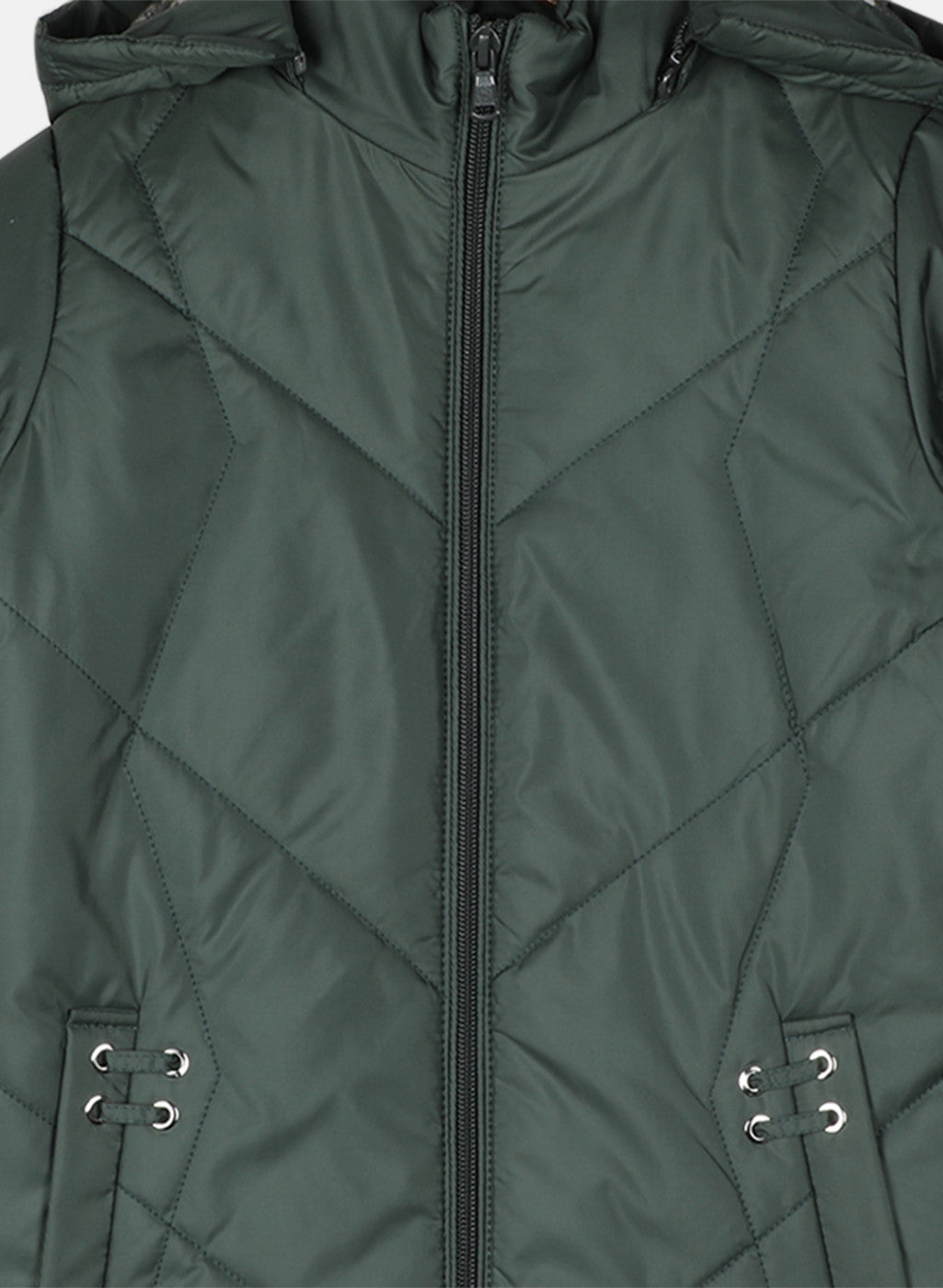 Girls Green Solid Jacket