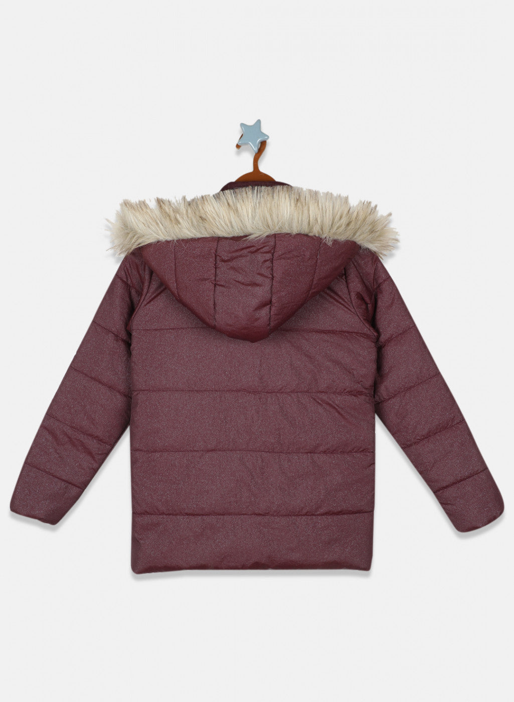 Girls Maroon Solid Jacket