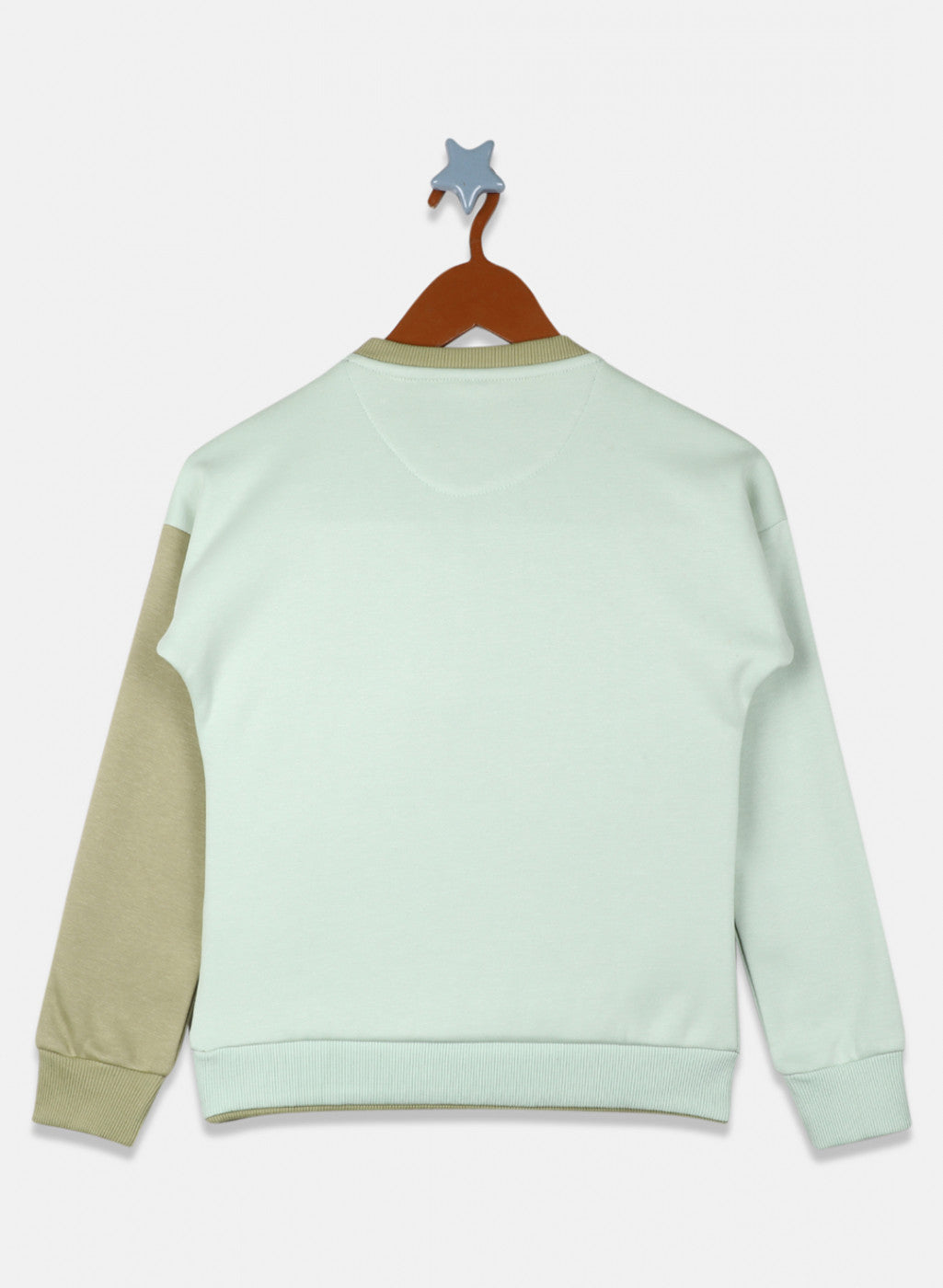 Girls Green Printed Sweatshirt