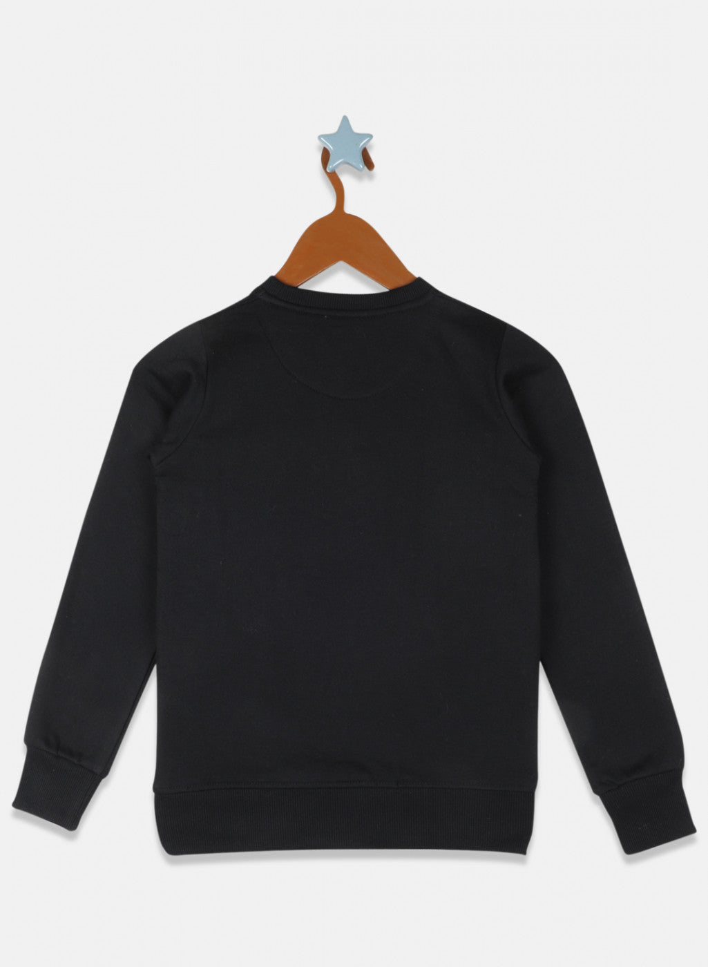 Girls Black Embroidered Sweatshirt