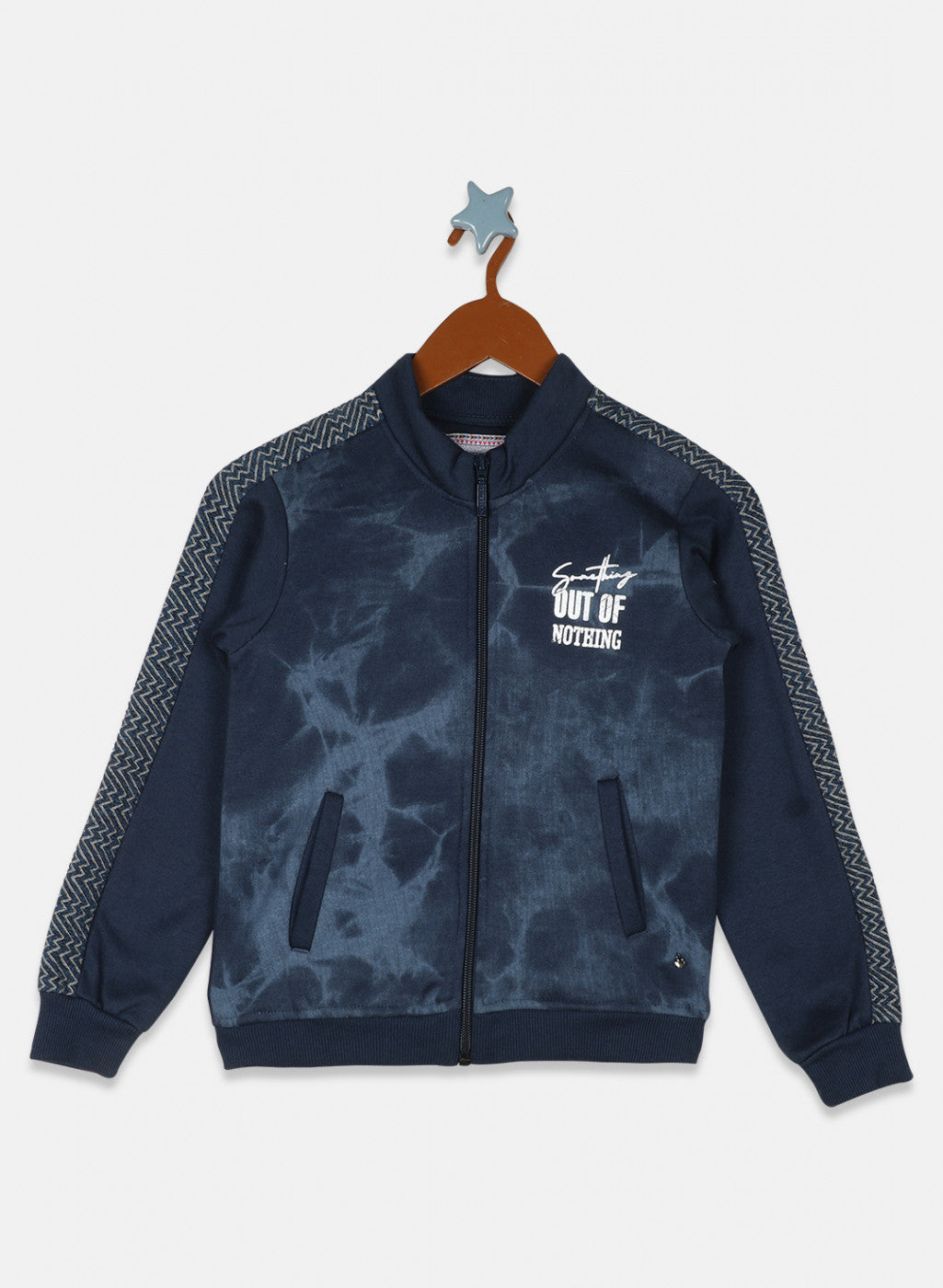 Girls Blue Printed Sweatshirt