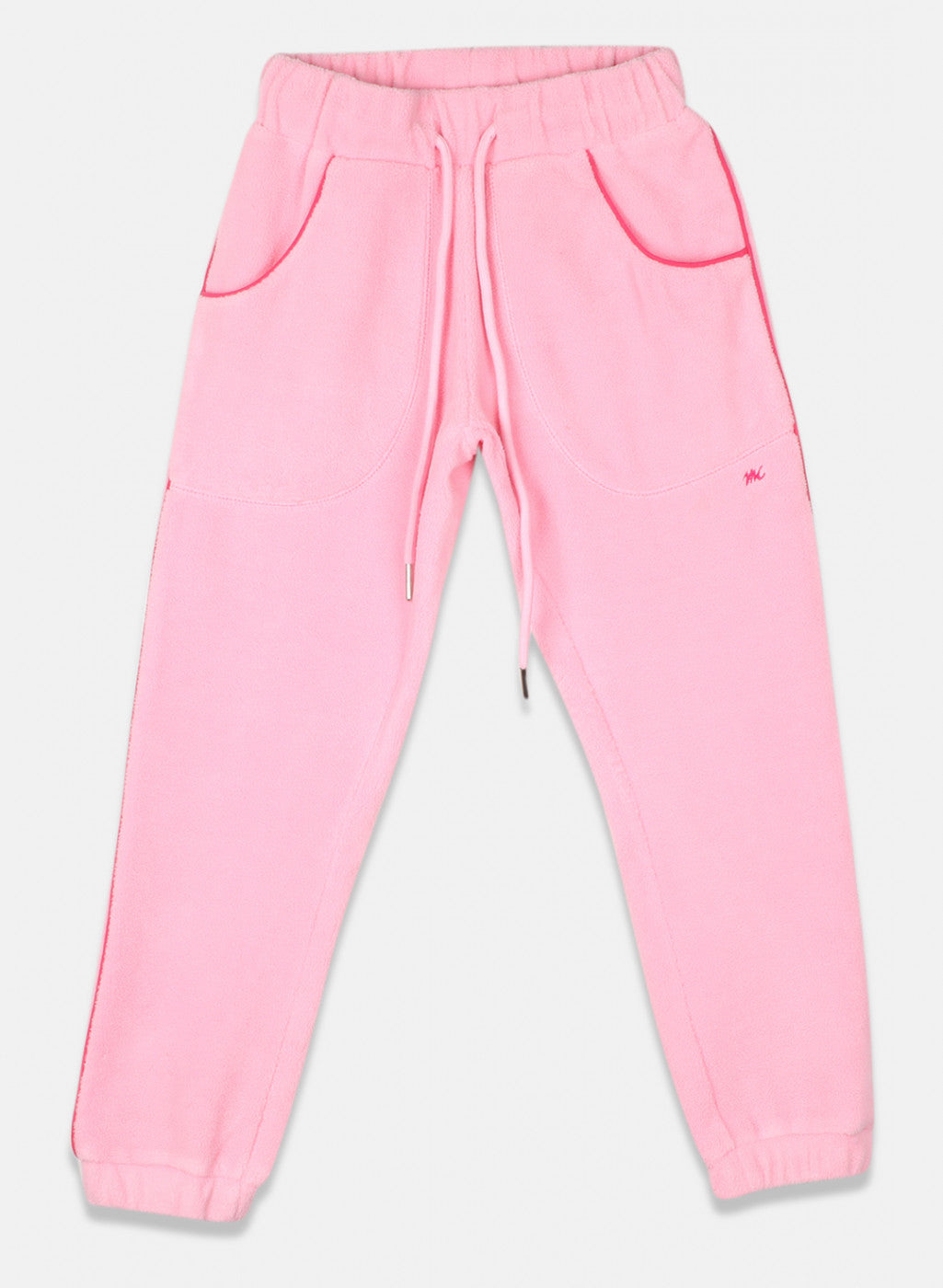 Girls Pink Solid Tracksuit