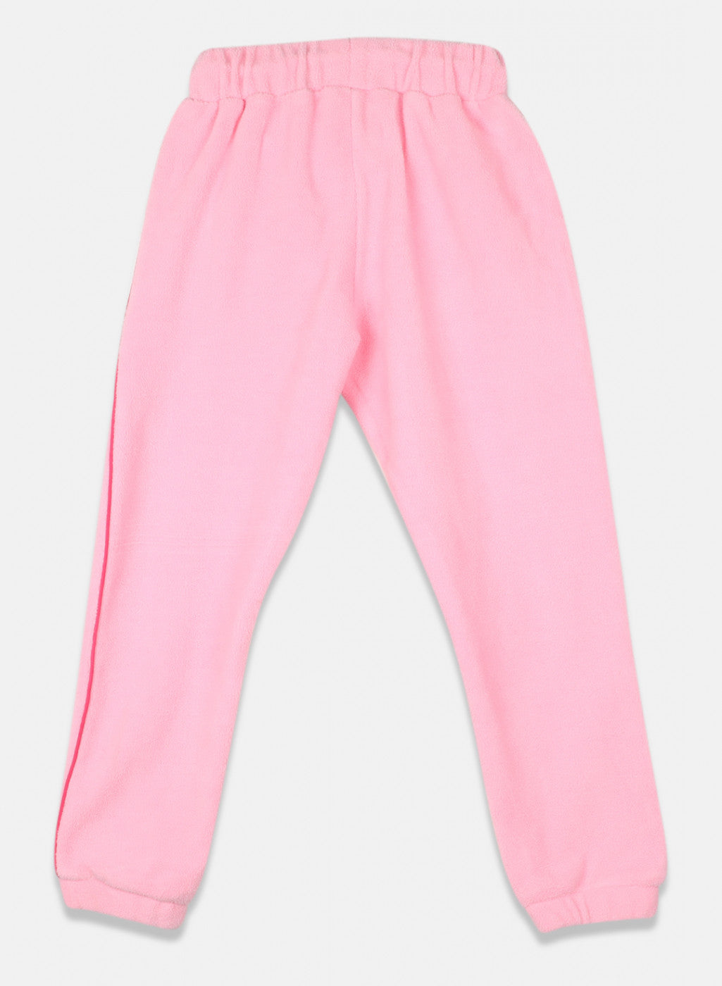 Girls Pink Solid Tracksuit