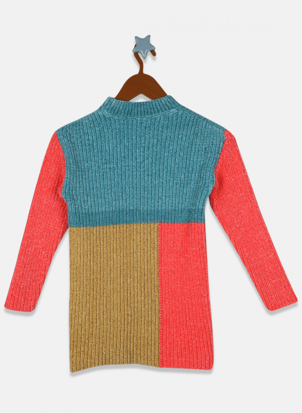 Girls Sea Green Self Design Top