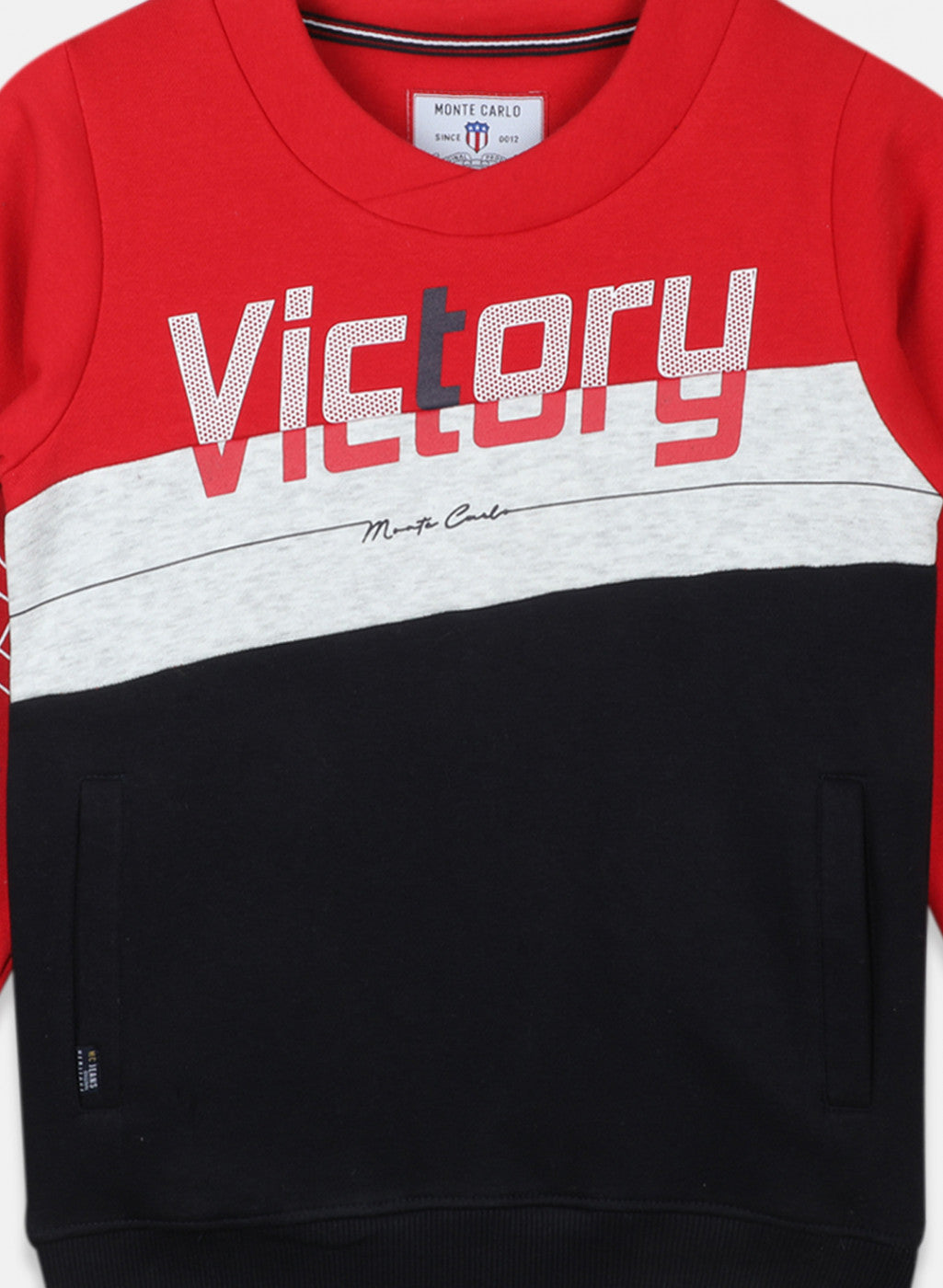Boys Red & Navy Printed Sweatshirt