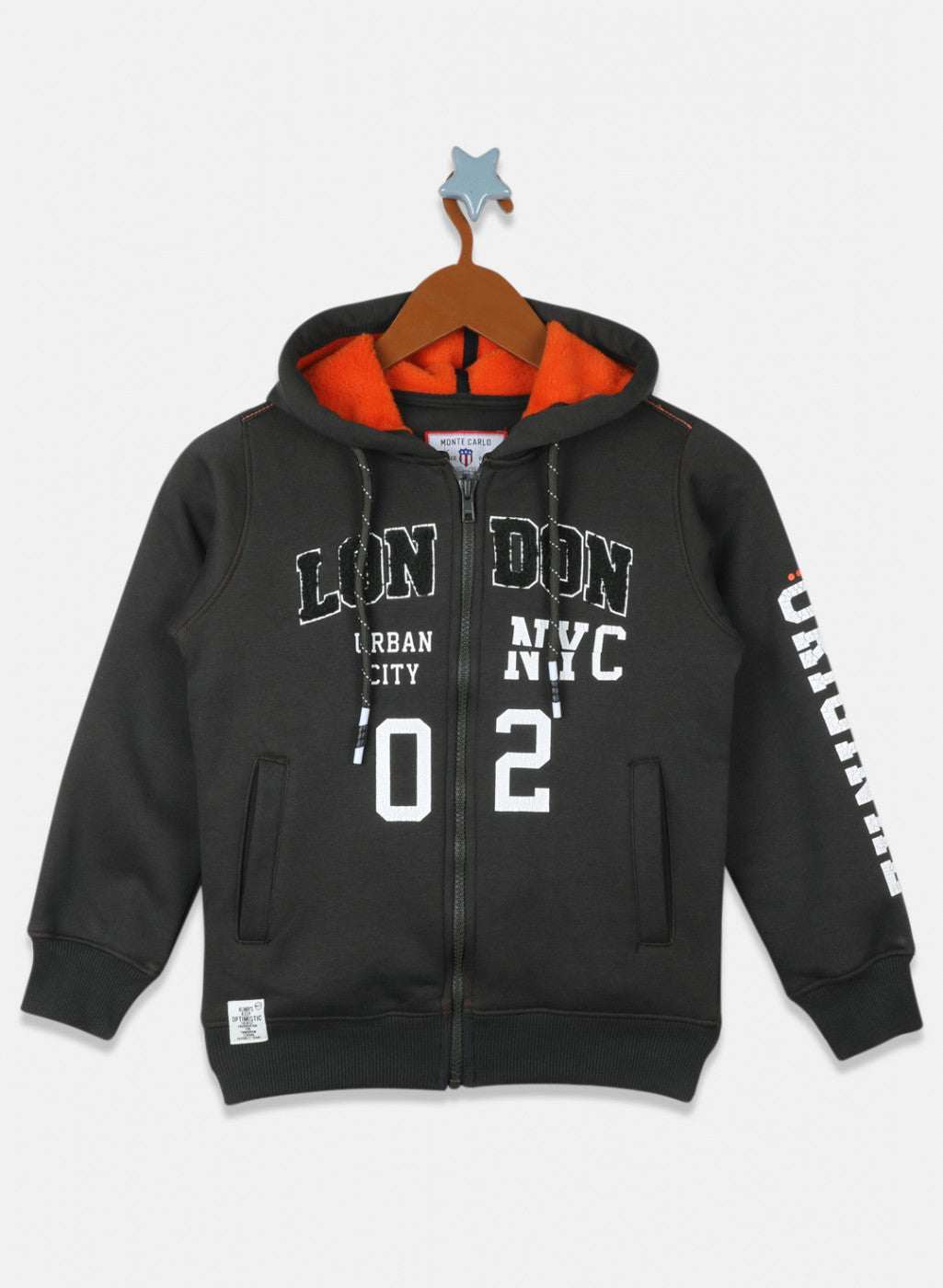 Boys Olive Printed Sweatshirt