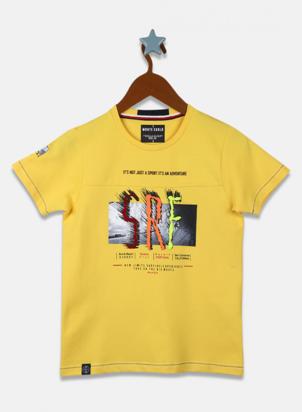 Boys Yellow Printed T-Shirt