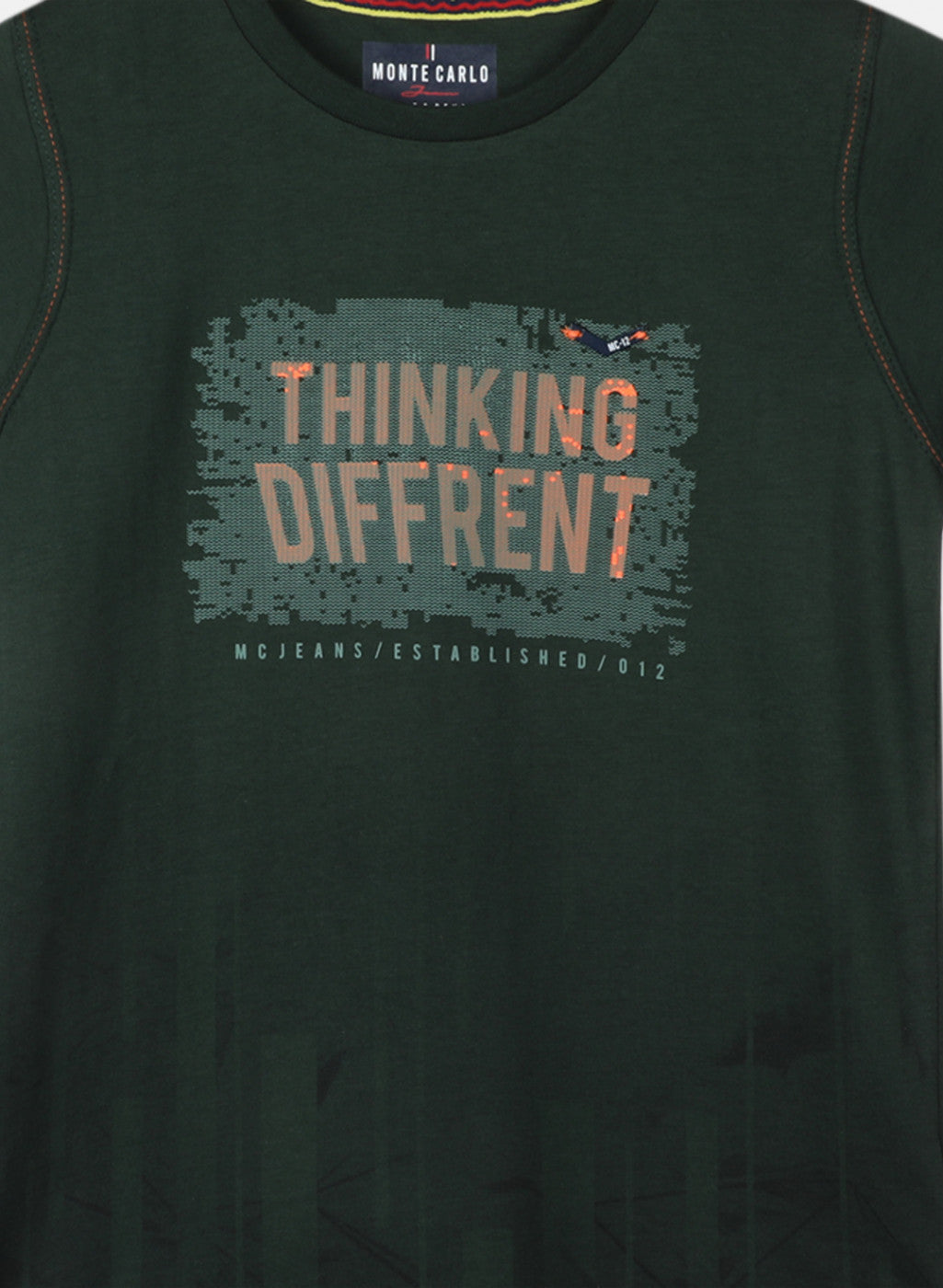 Boys Olive Printed T-Shirt