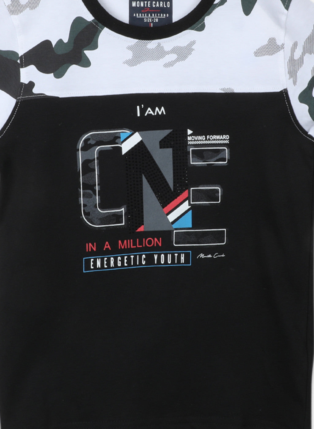 Boys Black Printed T-Shirt