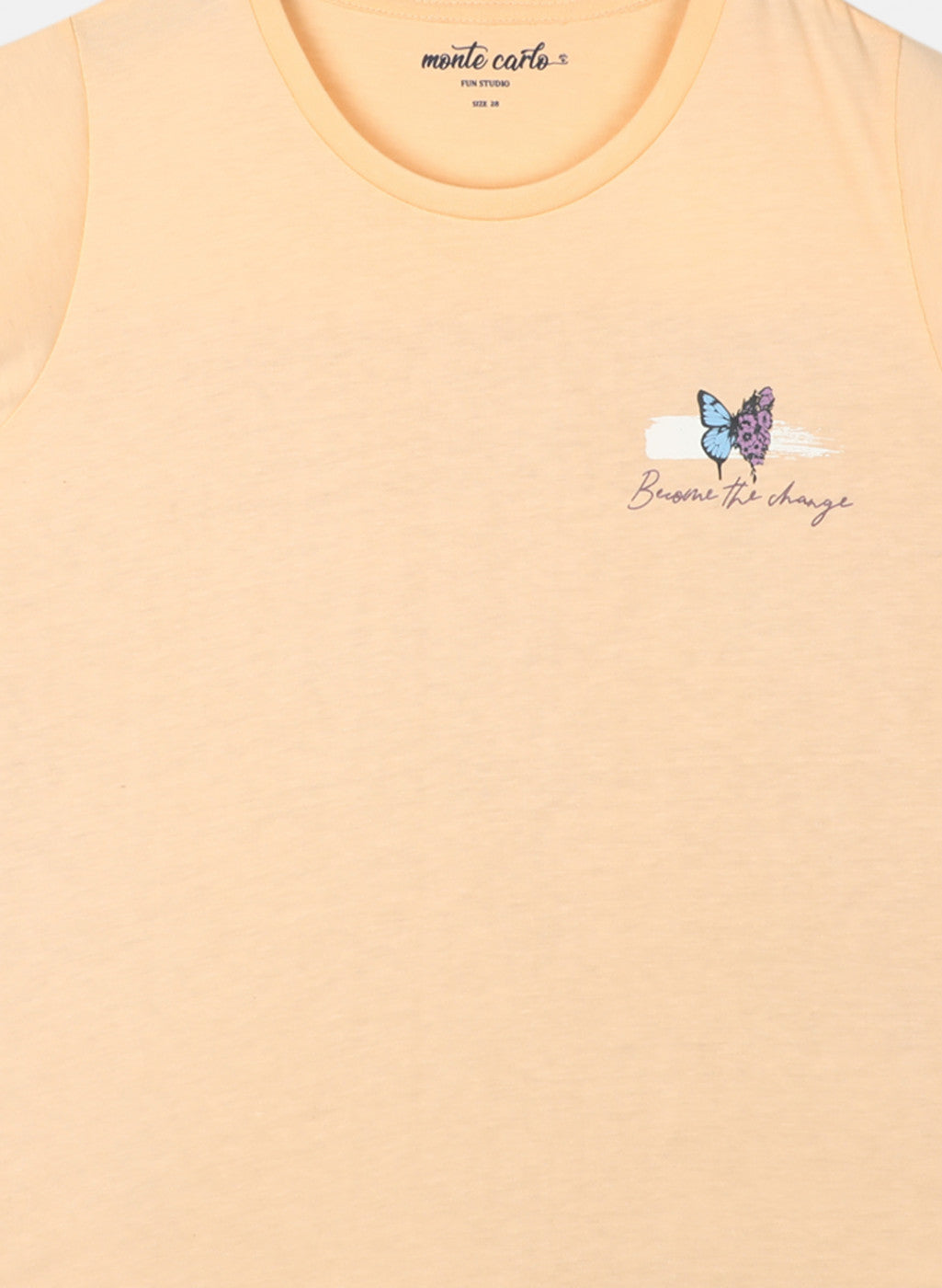 Girls Peach Printed Top