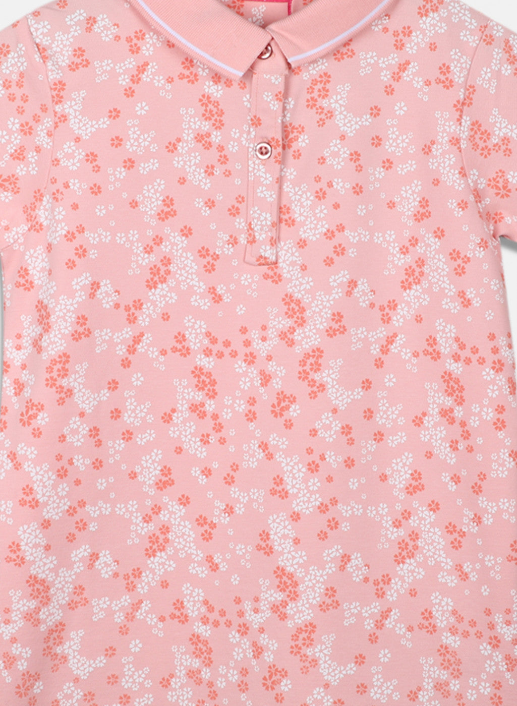 Girls Peach Printed T-Shirt