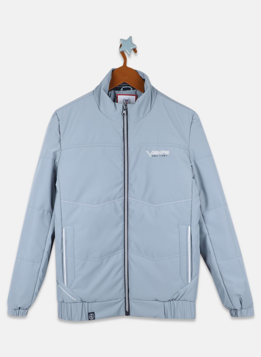 Boys Grey Solid Jacket