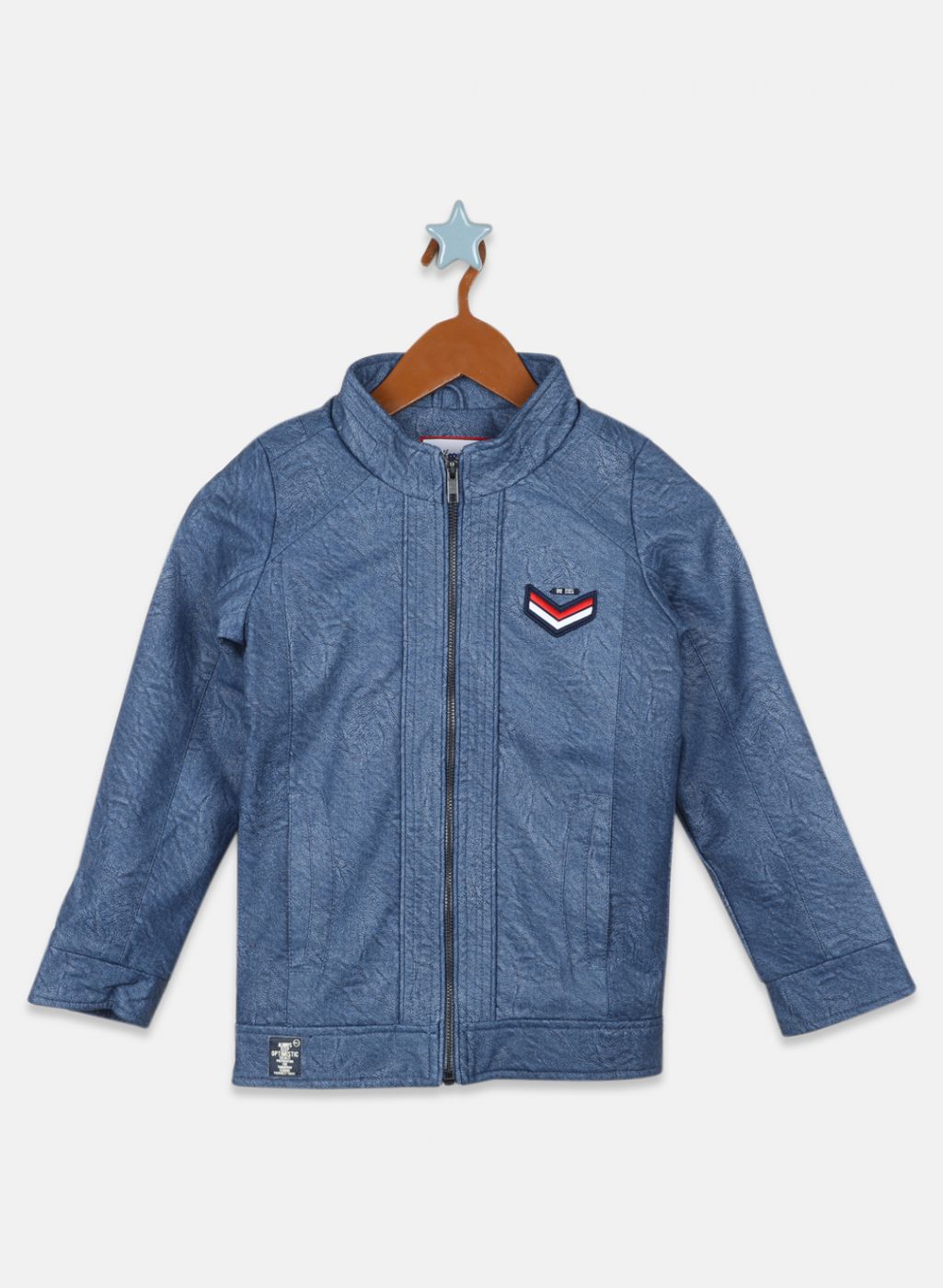 Boys Blue Self Design Jacket