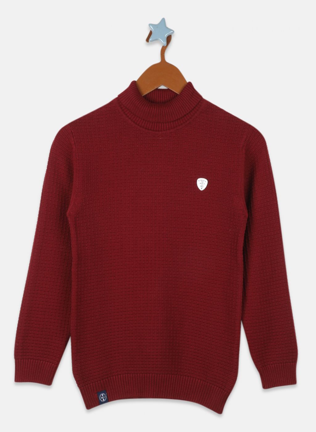 Boys Maroon Printed Pullover
