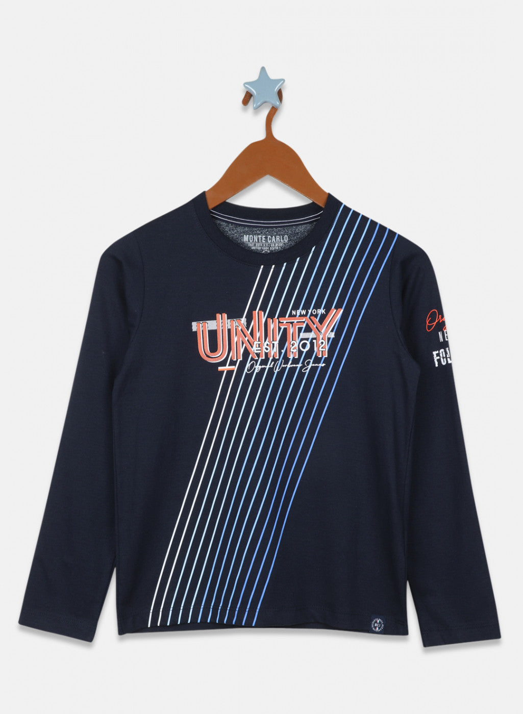 Boys Navy Blue Printed T-Shirt