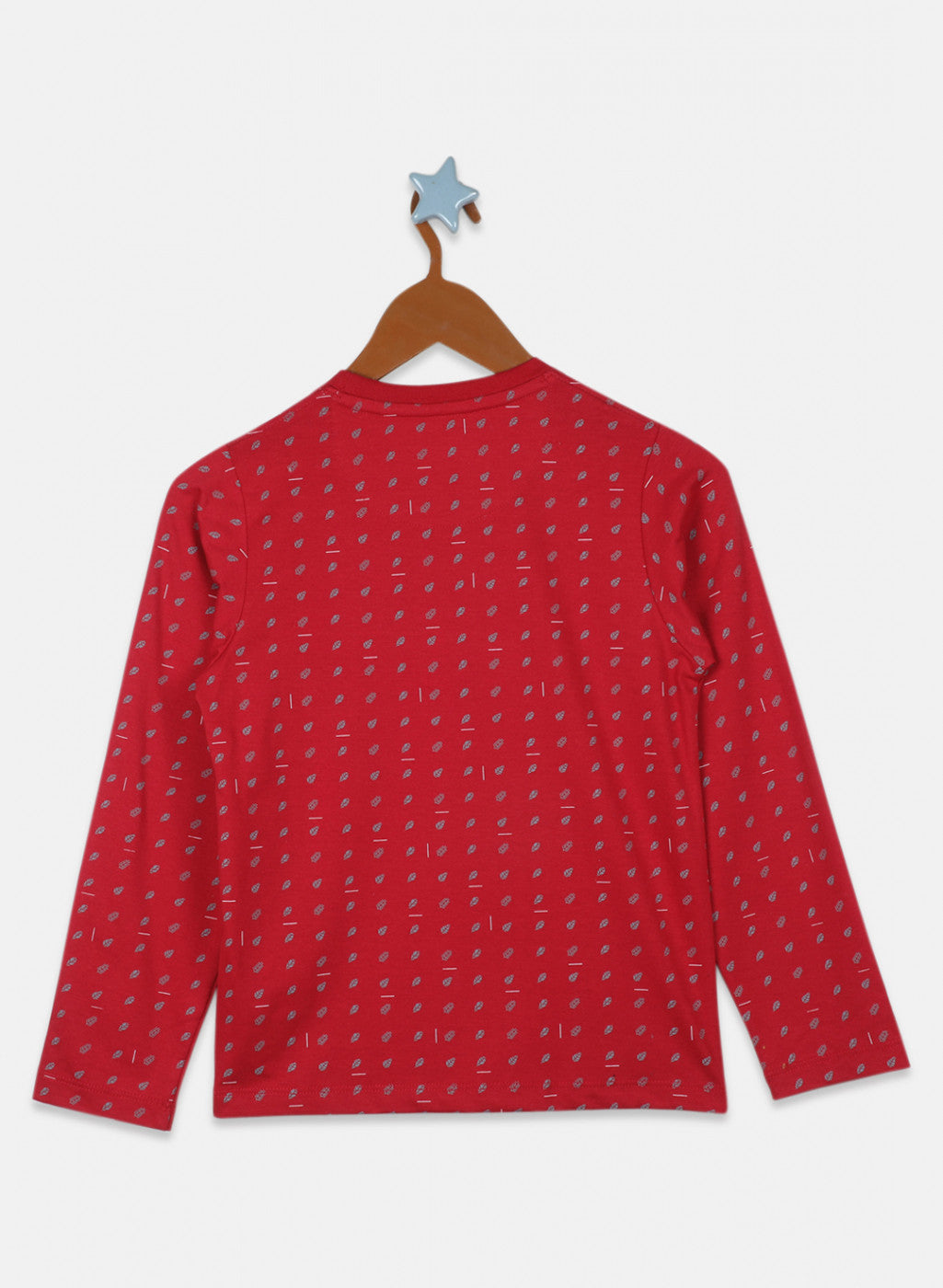 Boys Maroon Printed T-Shirt