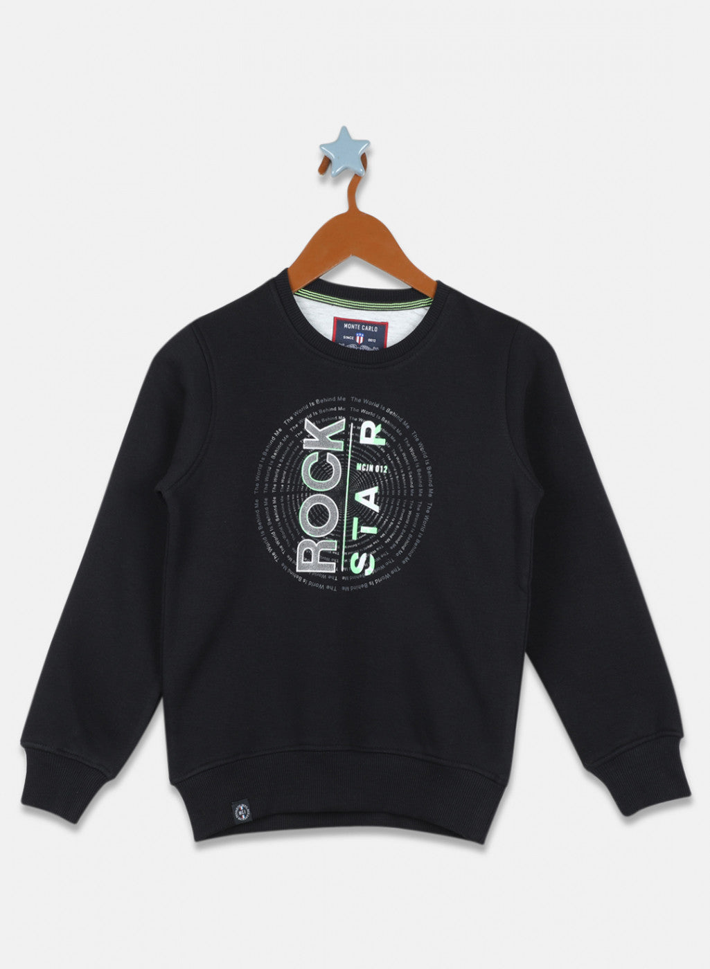 Boys Black Printed Sweatshirt