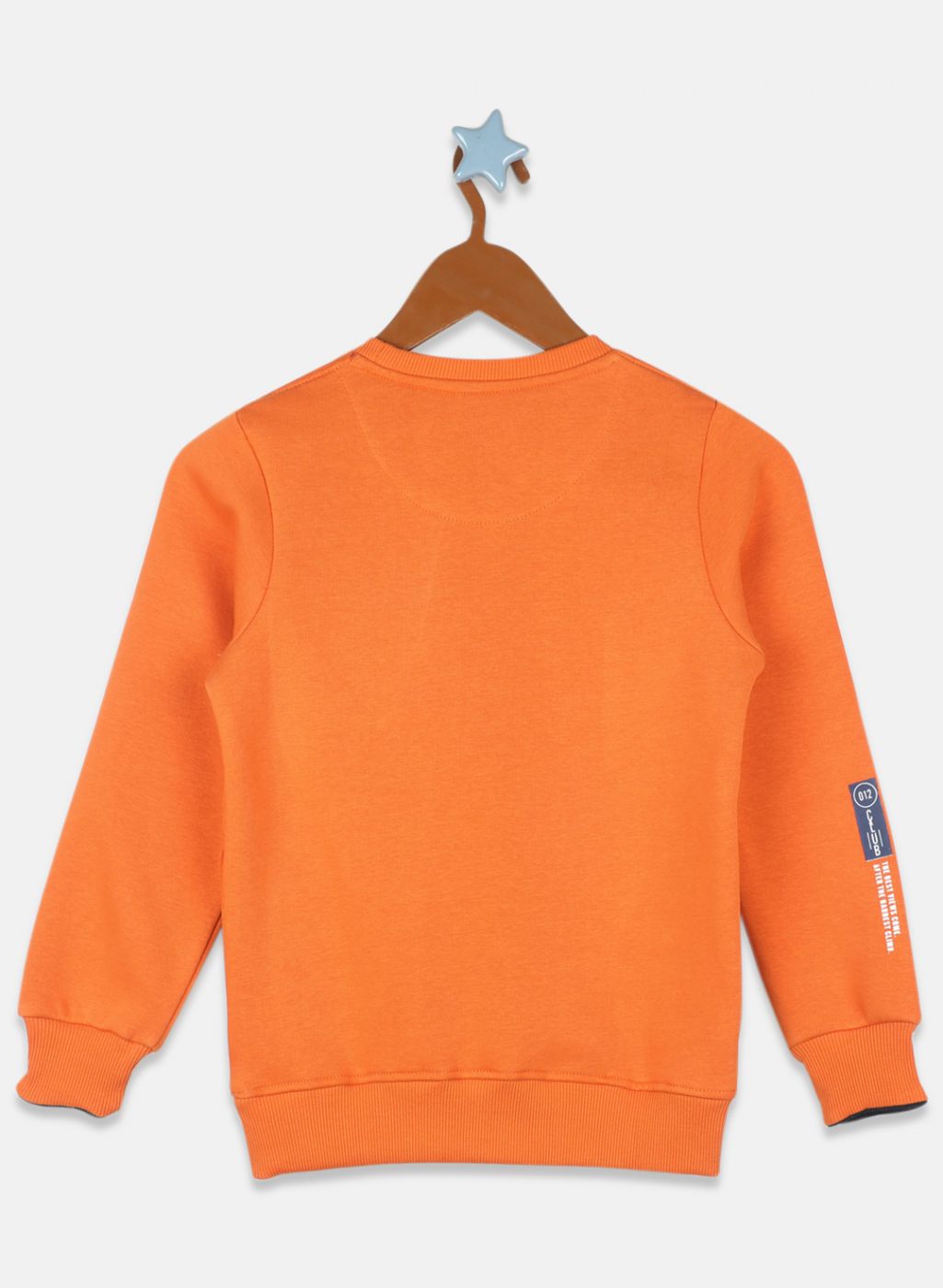 Boys Orange Printed Sweatshirt