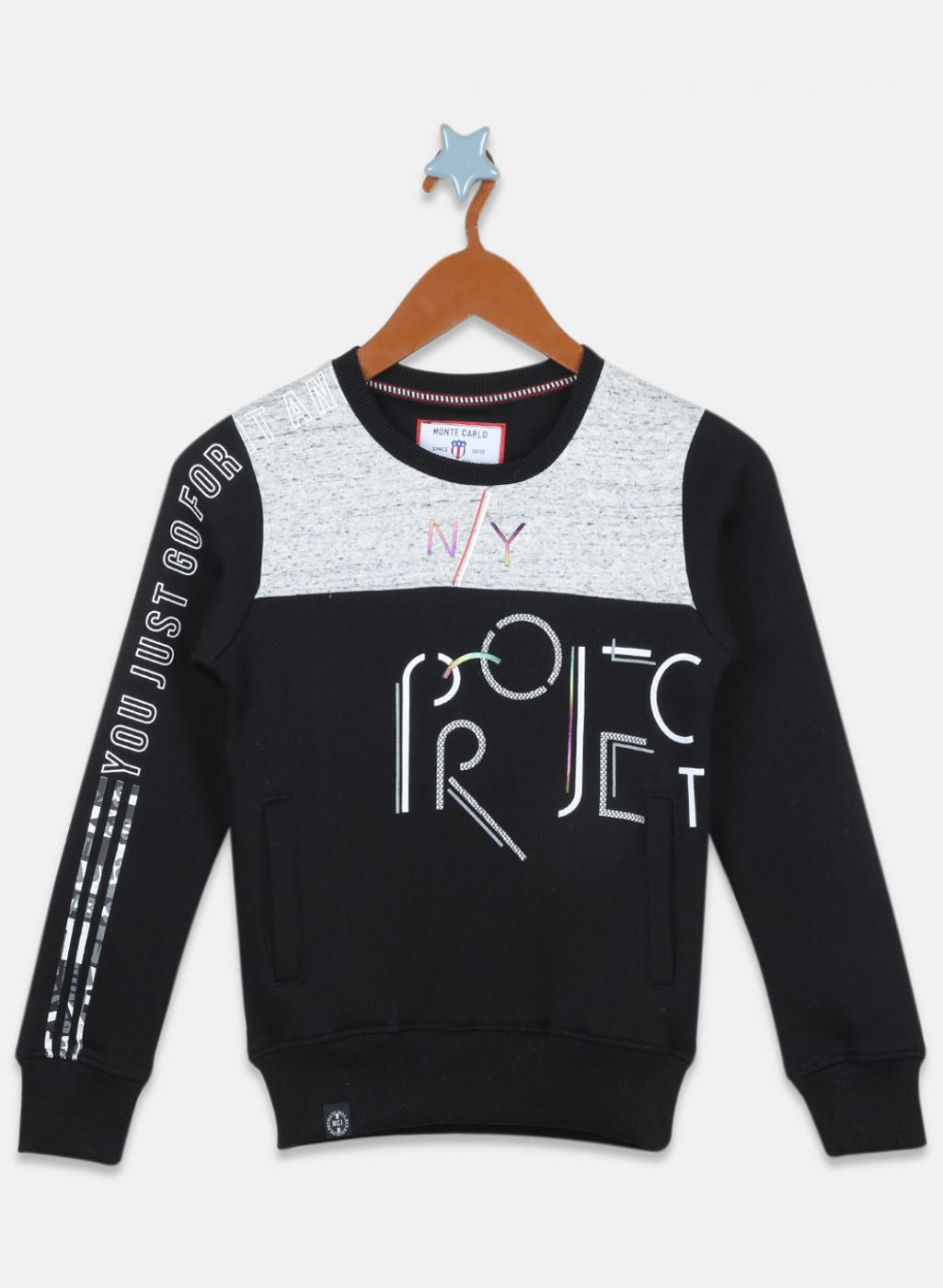 Boys Black Printed Sweatshirt