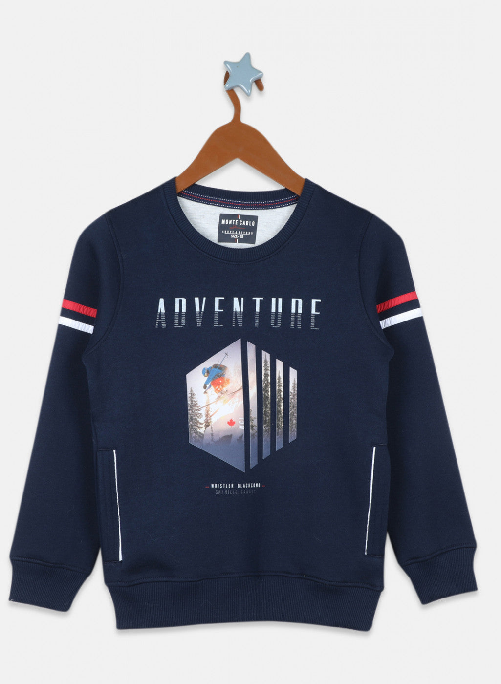 Boys Blue Printed Sweatshirt