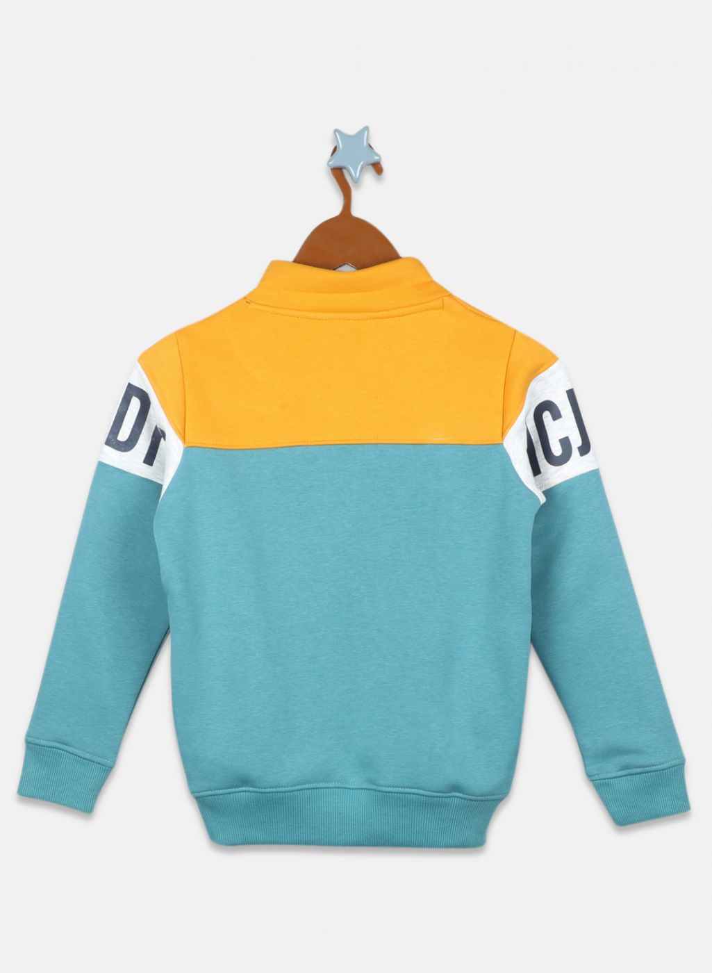 Boys Mustard Printed Sweatshirt