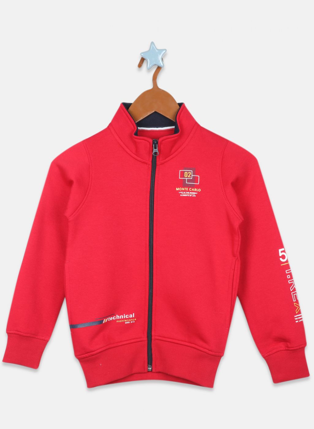Boys Red Printed Sweatshirt
