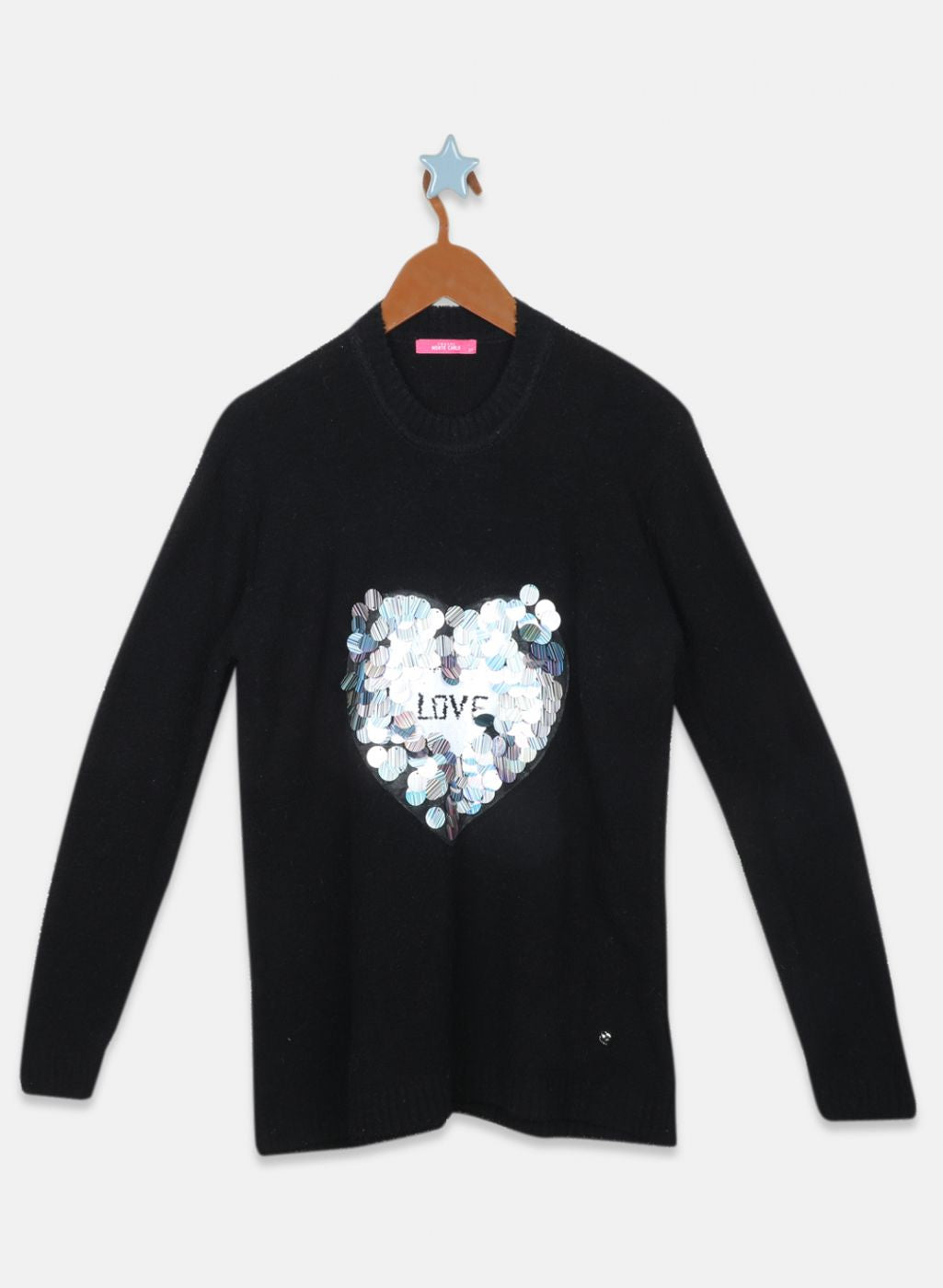 Girls Black Solid Top