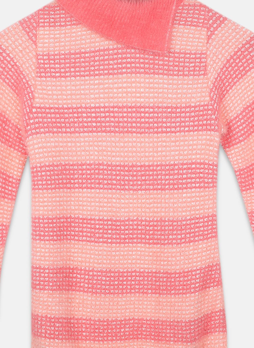 Girls Coral Pink Stripe Top