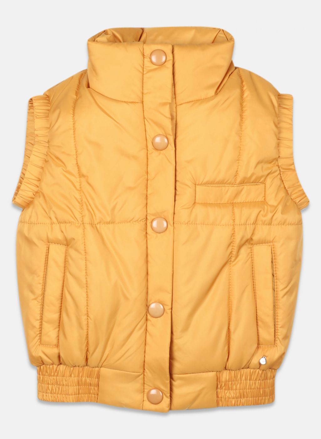 Girls Mustard Solid Jacket