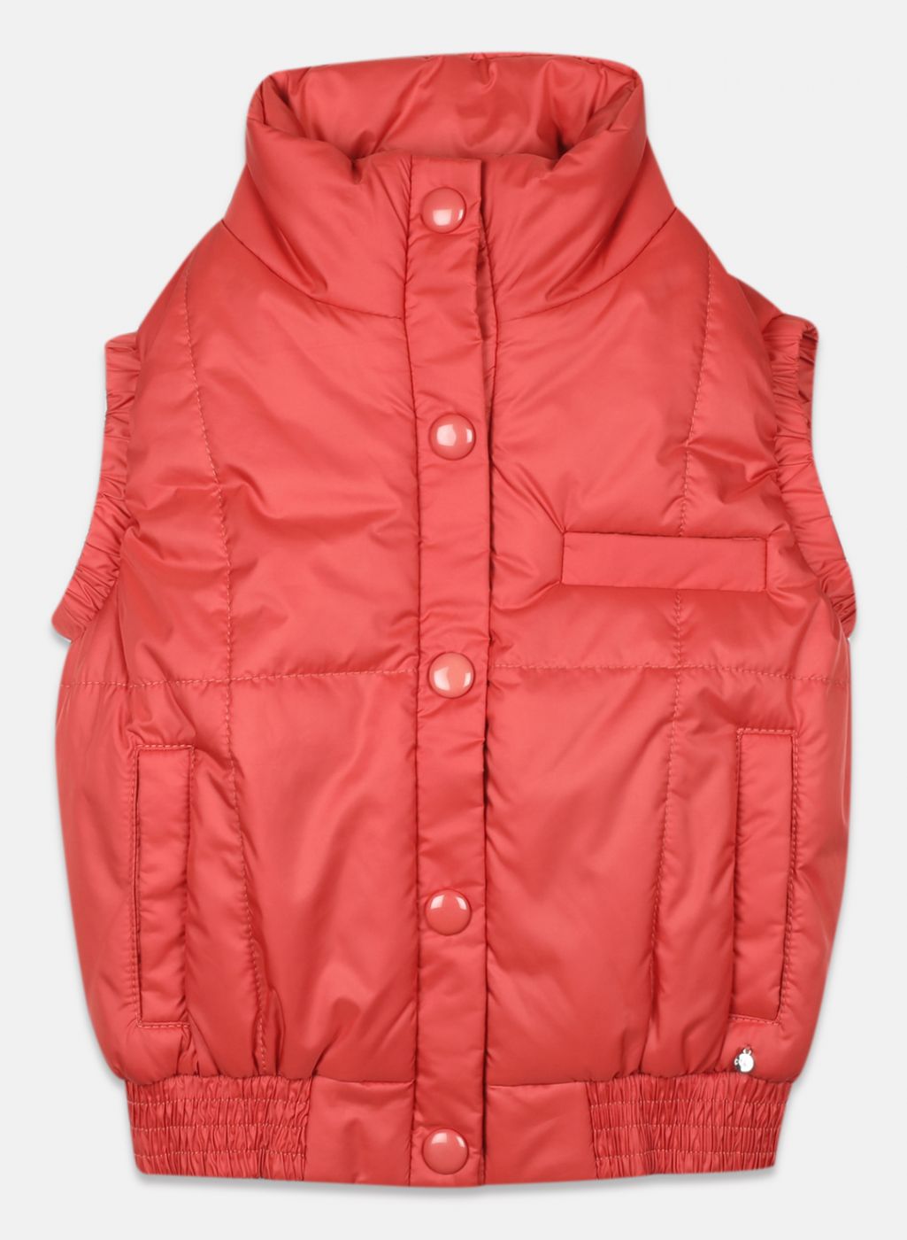 Girls Orange Solid Jacket