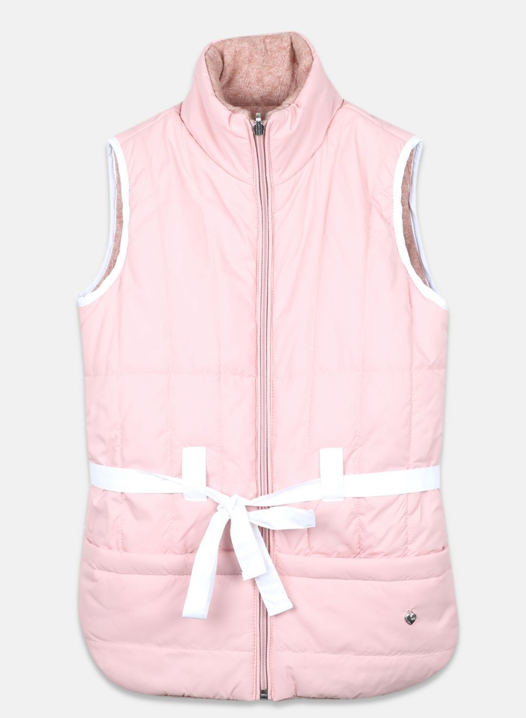 Girls Peach Solid Jacket