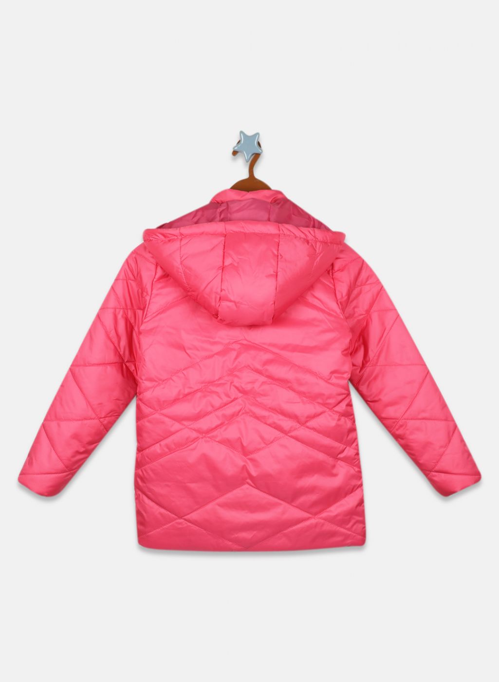 Girls Pink Solid Jacket